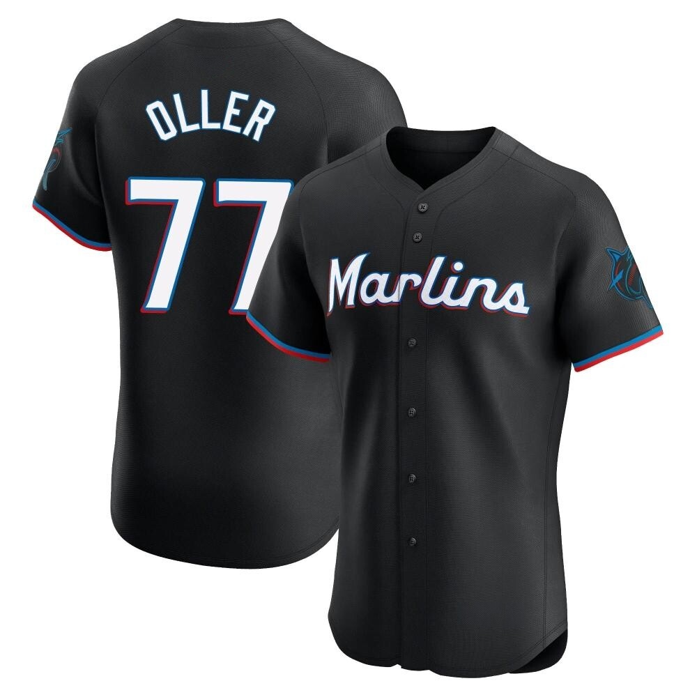 Elite Miami Marlins Adam Oller Alternate Vapor Premier Jersey - Black Elite Miami Marlins Adam Oller Alternate Vapor Premier Jersey - Black