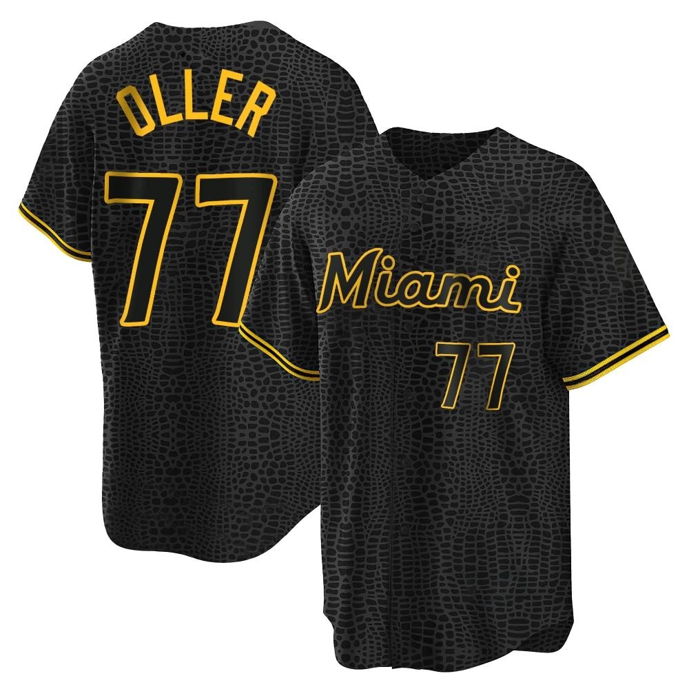 Replica Miami Marlins Adam Oller Snake Skin City Jersey - Black Replica Miami Marlins Adam Oller Snake Skin City Jersey - Black
