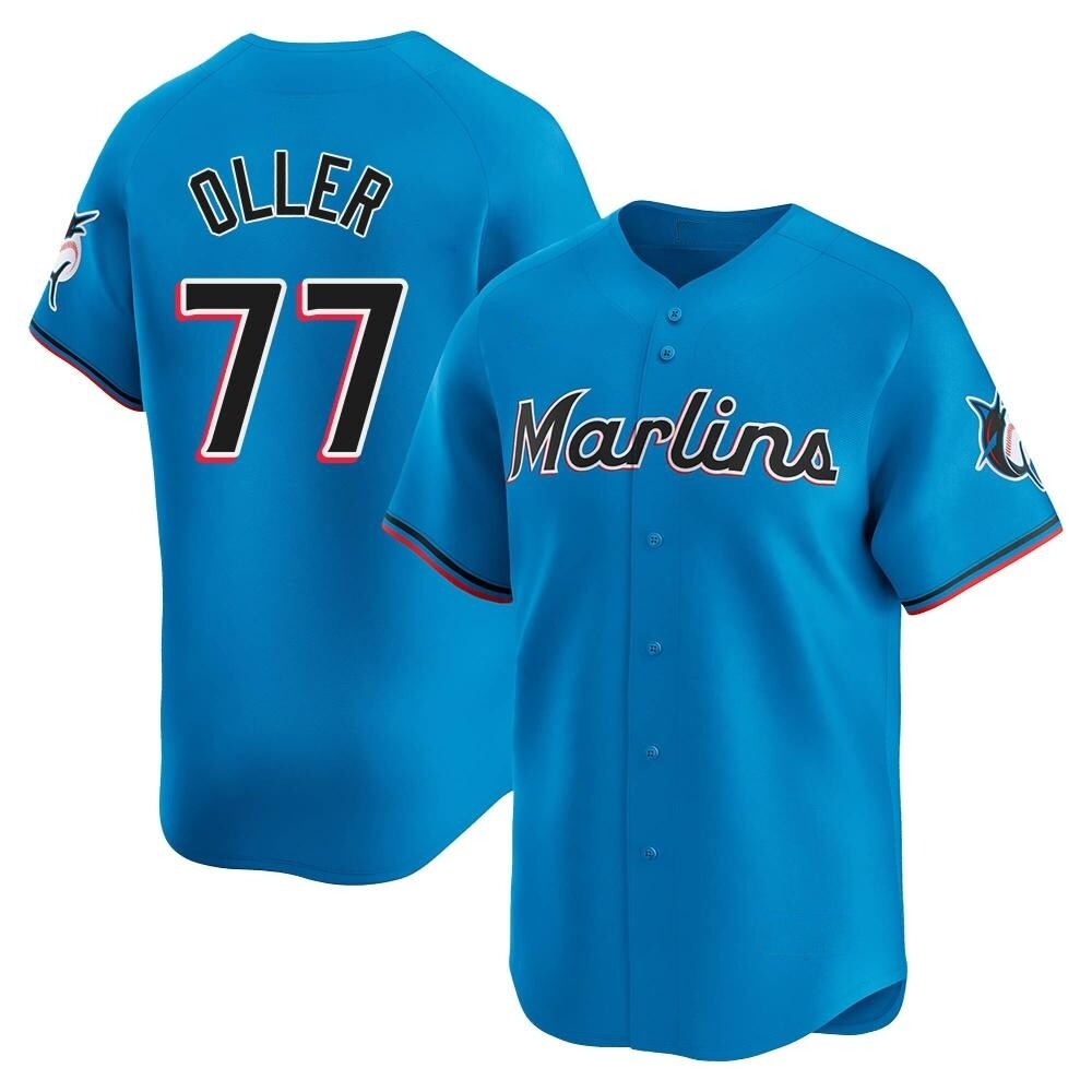 Youth Limited Miami Marlins Adam Oller Alternate Jersey - Blue Youth Limited Miami Marlins Adam Oller Alternate Jersey - Blue
