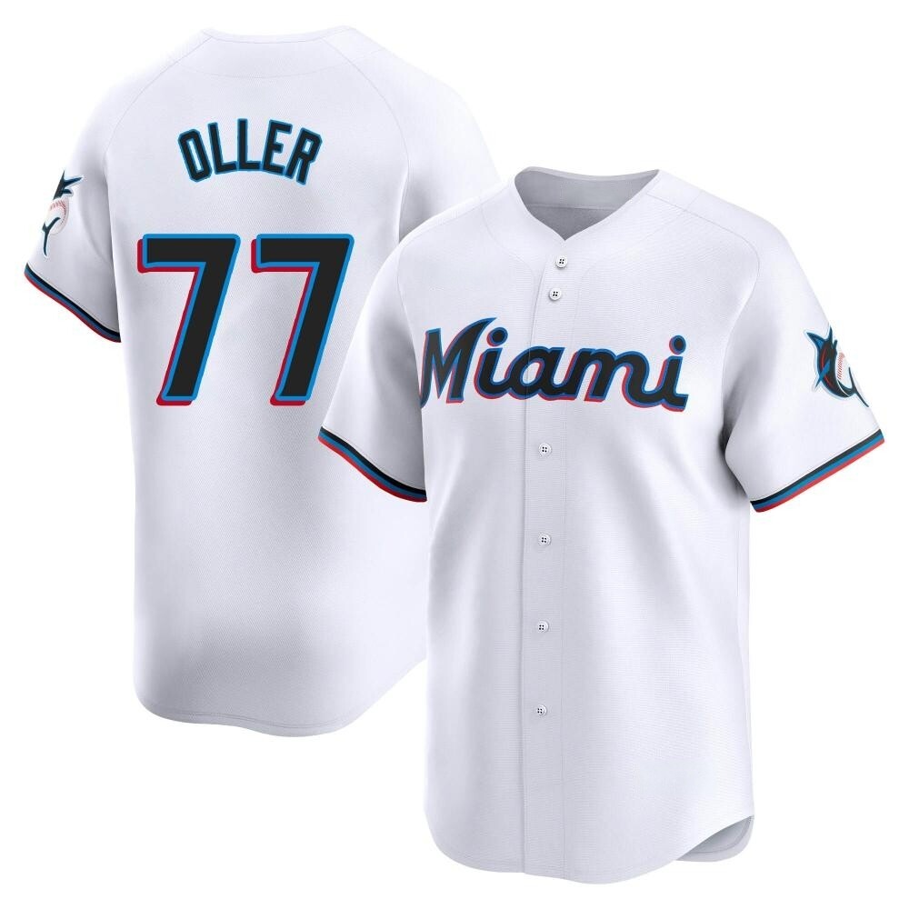 Youth Limited Miami Marlins Adam Oller Home Jersey - White Youth Limited Miami Marlins Adam Oller Home Jersey - White