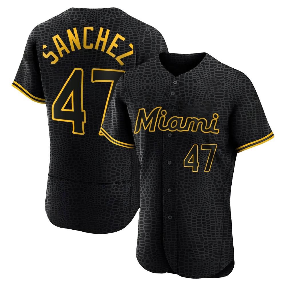 Authentic Miami Marlins Ali Sanchez Snake Skin City Jersey - Black Authentic Miami Marlins Ali Sanchez Snake Skin City Jersey - Black