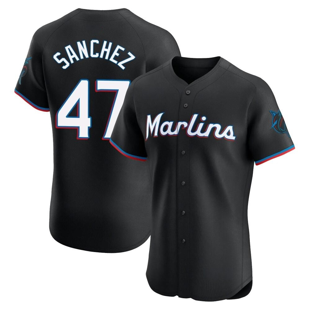 Elite Miami Marlins Ali Sanchez Alternate Vapor Premier Jersey - Black Elite Miami Marlins Ali Sanchez Alternate Vapor Premier Jersey - Black