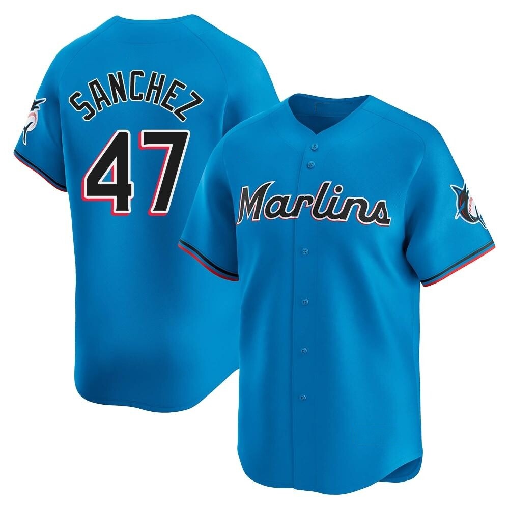 Limited Miami Marlins Ali Sanchez Alternate Jersey - Blue Limited Miami Marlins Ali Sanchez Alternate Jersey - Blue