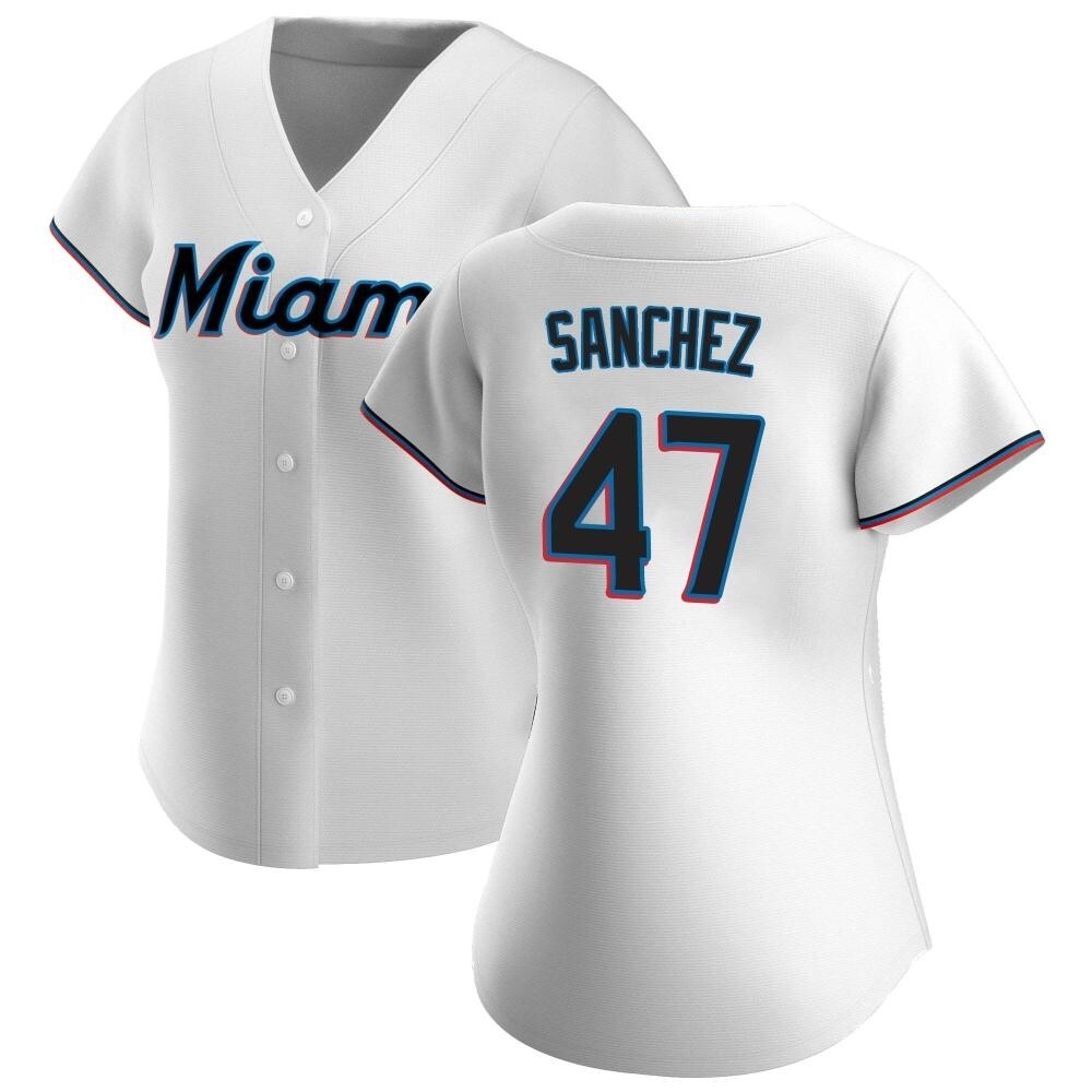 Women's Authentic Miami Marlins Ali Sanchez Home Jersey - White