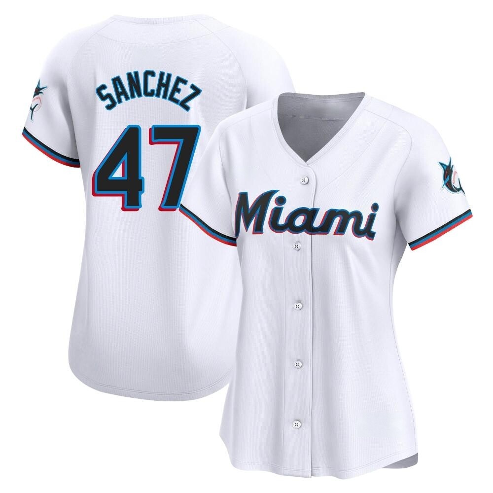 Women's Limited Miami Marlins Ali Sanchez Home Jersey - White Women's Limited Miami Marlins Ali Sanchez Home Jersey - White