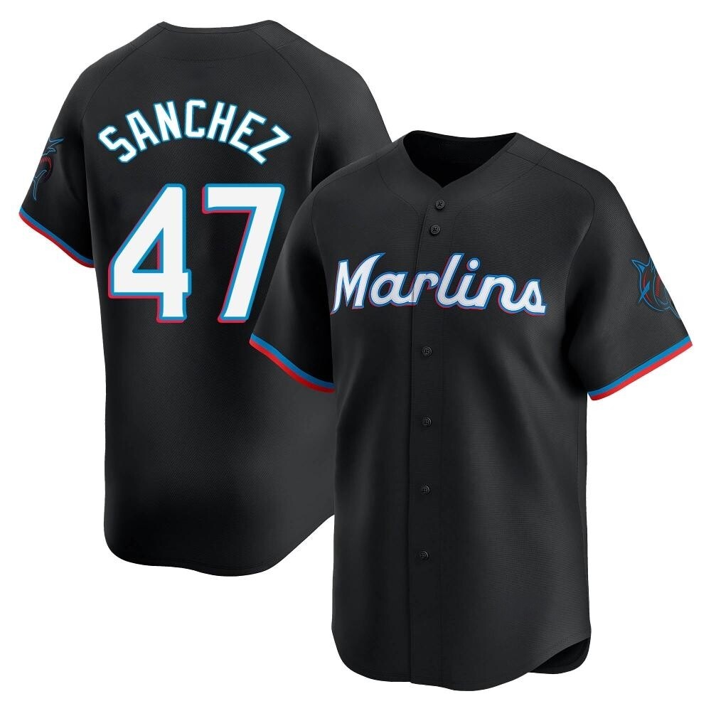 Youth Limited Miami Marlins Ali Sanchez Alternate Jersey - Black Youth Limited Miami Marlins Ali Sanchez Alternate Jersey - Black