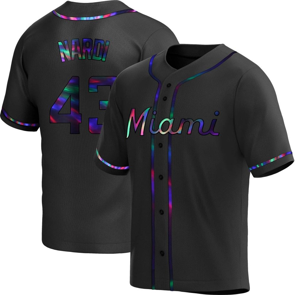 Replica Miami Marlins Andrew Nardi Alternate Jersey - Black Holographic Replica Miami Marlins Andrew Nardi Alternate Jersey - Black Holographic