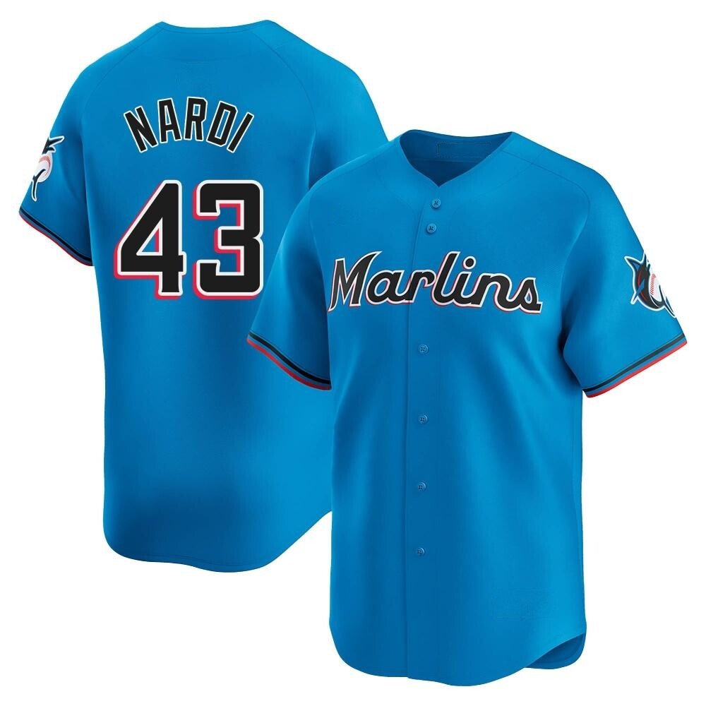 Youth Limited Miami Marlins Andrew Nardi Alternate Jersey - Blue