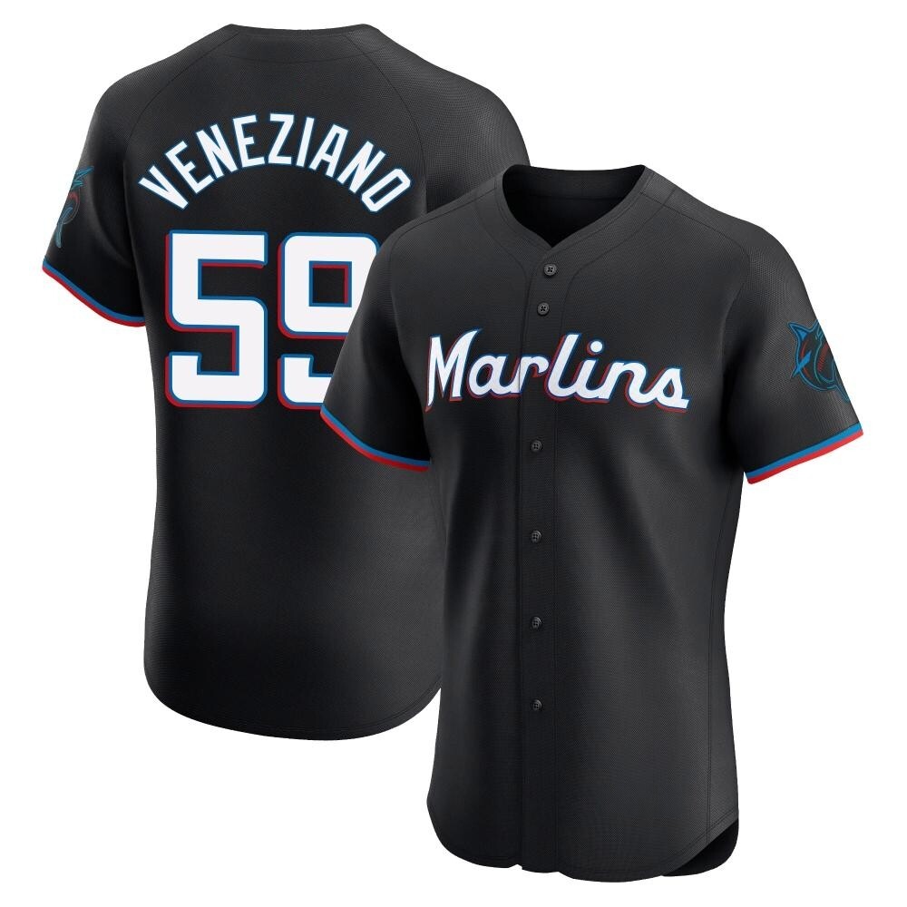 Elite Miami Marlins Anthony Veneziano Alternate Vapor Premier Jersey - Black Elite Miami Marlins Anthony Veneziano Alternate Vapor Premier Jersey - Black