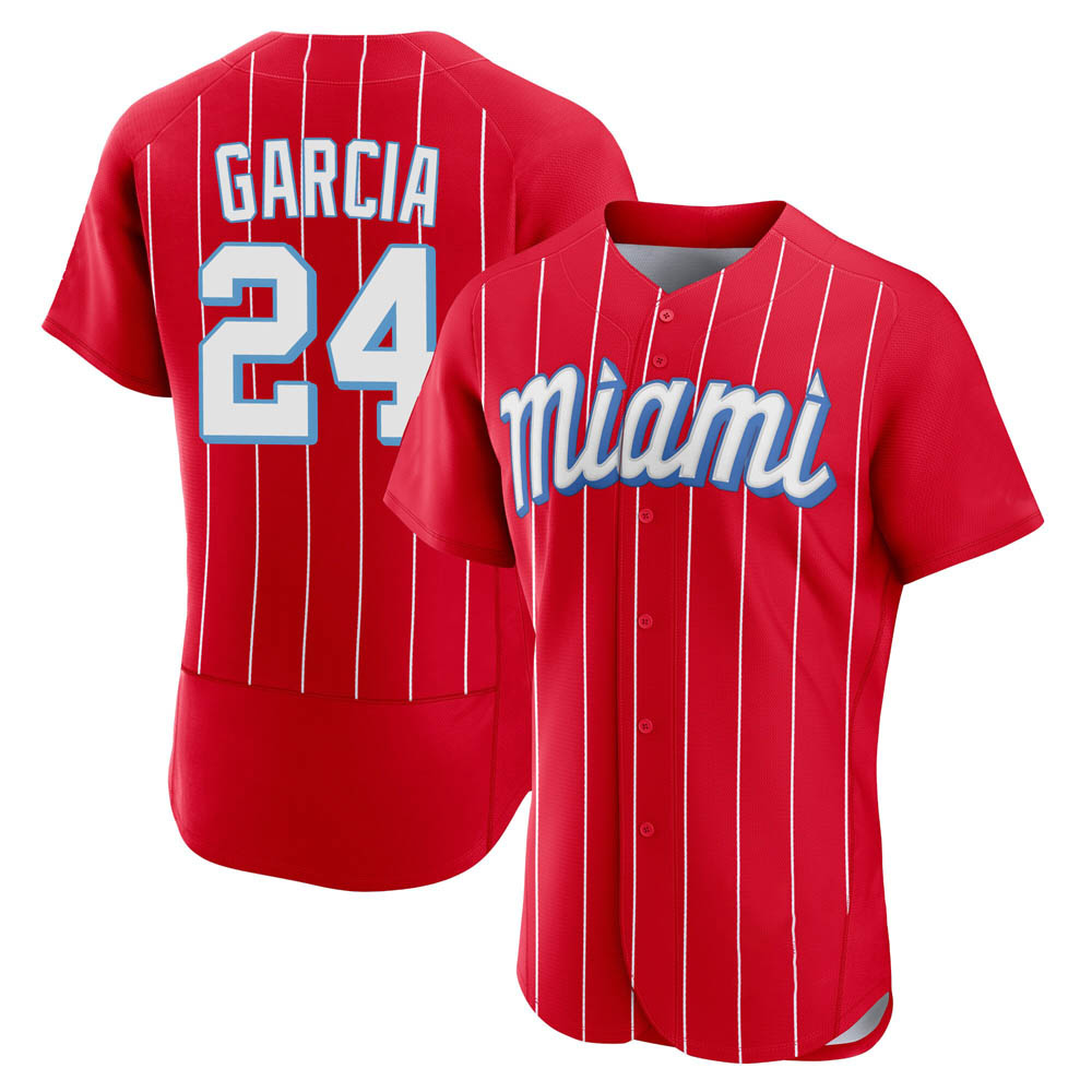 Authentic Miami Marlins Avisail Garcia 2021 City Connect Jersey - Red Authentic Miami Marlins Avisail Garcia 2021 City Connect Jersey - Red