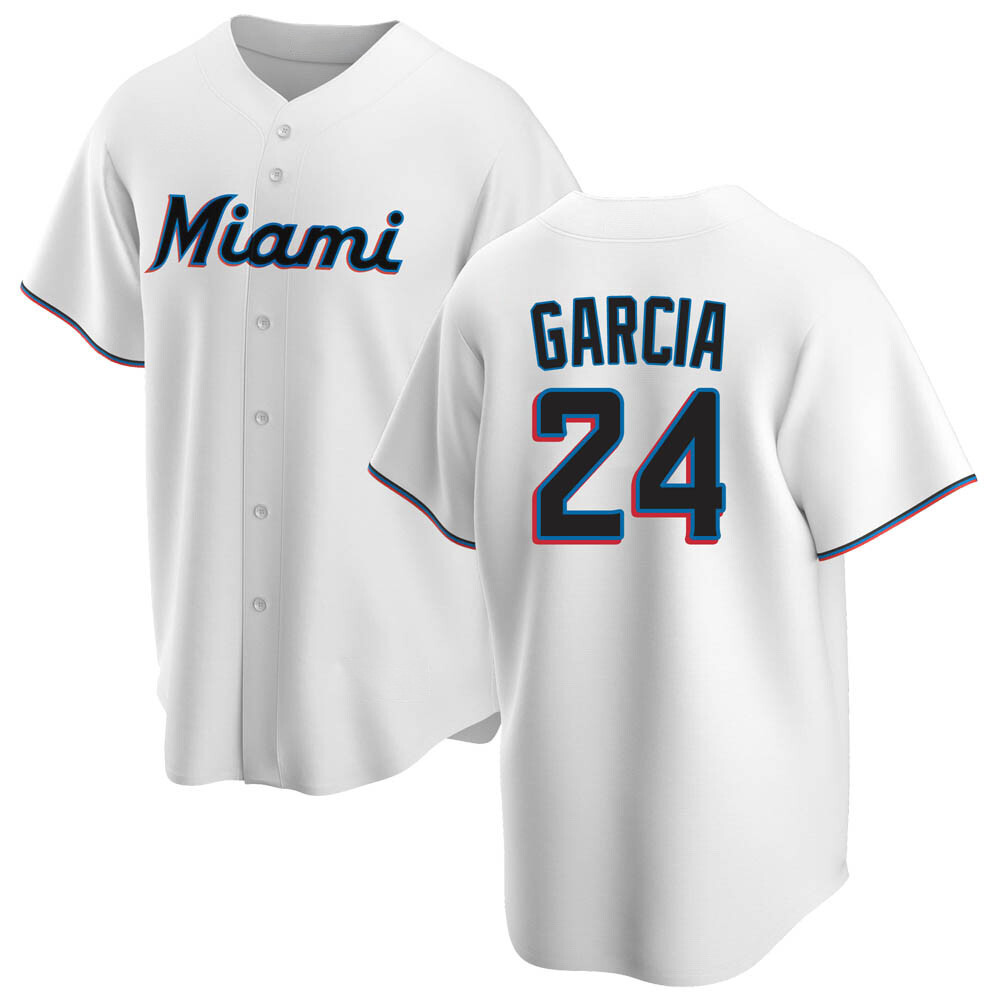 Replica Miami Marlins Avisail Garcia Home Jersey - White Replica Miami Marlins Avisail Garcia Home Jersey - White