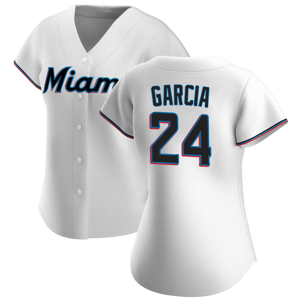 Women's Replica Miami Marlins Avisail Garcia Home Jersey - White Women's Replica Miami Marlins Avisail Garcia Home Jersey - White