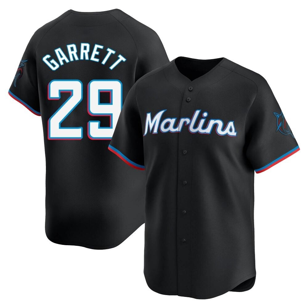 Limited Miami Marlins Braxton Garrett Alternate Jersey - Black Limited Miami Marlins Braxton Garrett Alternate Jersey - Black