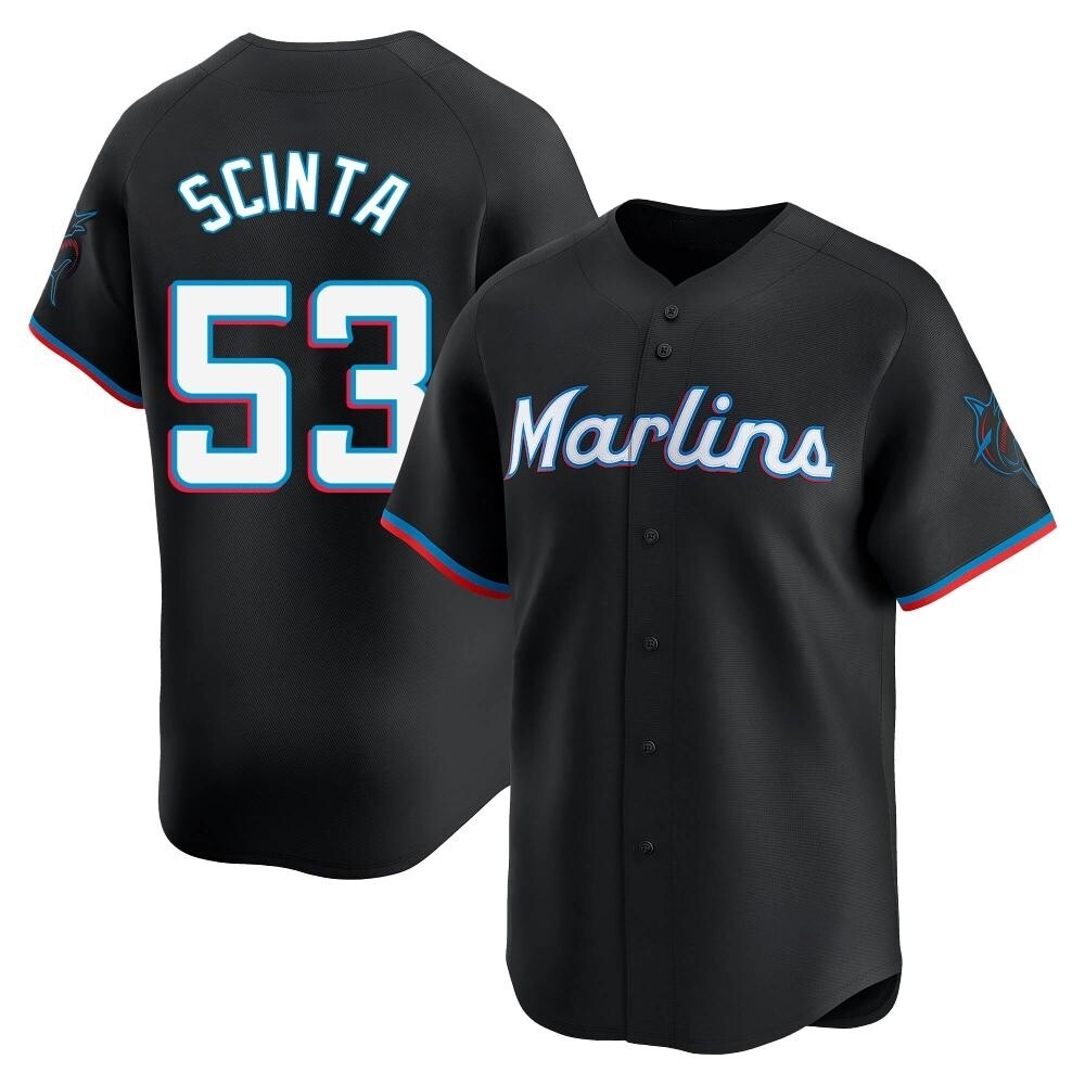 Youth Limited Miami Marlins Chris Scinta Alternate Jersey - Black Youth Limited Miami Marlins Chris Scinta Alternate Jersey - Black