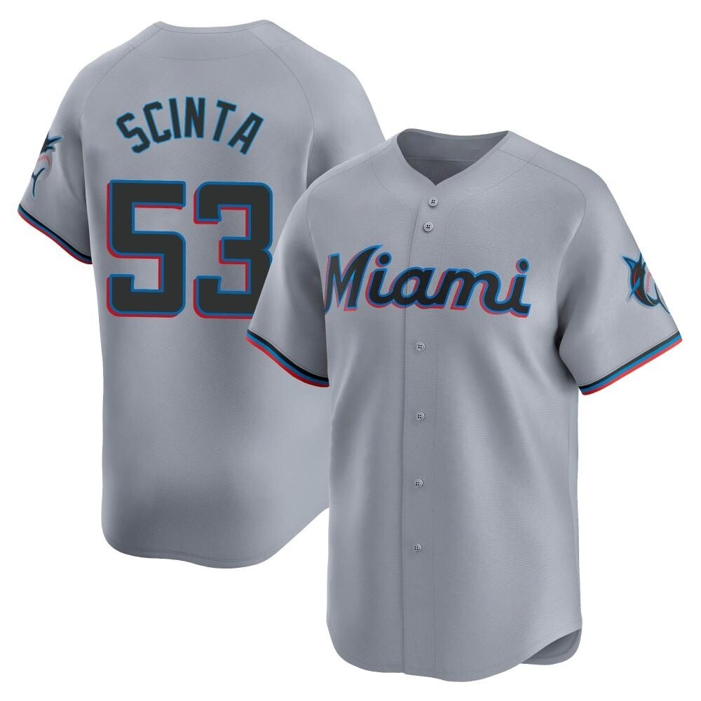 Youth Limited Miami Marlins Chris Scinta Road Jersey - Gray Youth Limited Miami Marlins Chris Scinta Road Jersey - Gray