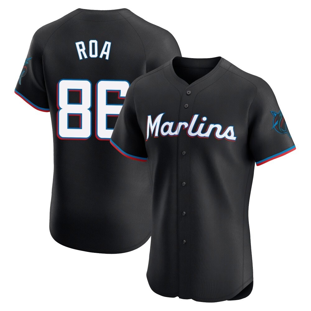 Elite Miami Marlins Christian Roa Alternate Vapor Premier Jersey - Black Elite Miami Marlins Christian Roa Alternate Vapor Premier Jersey - Black