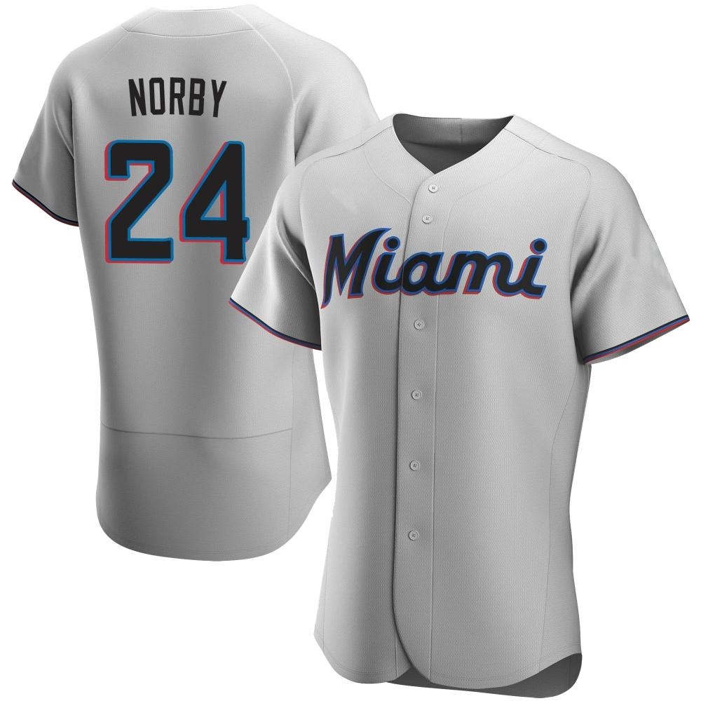 Authentic Miami Marlins Connor Norby Road Jersey - Gray Authentic Miami Marlins Connor Norby Road Jersey - Gray