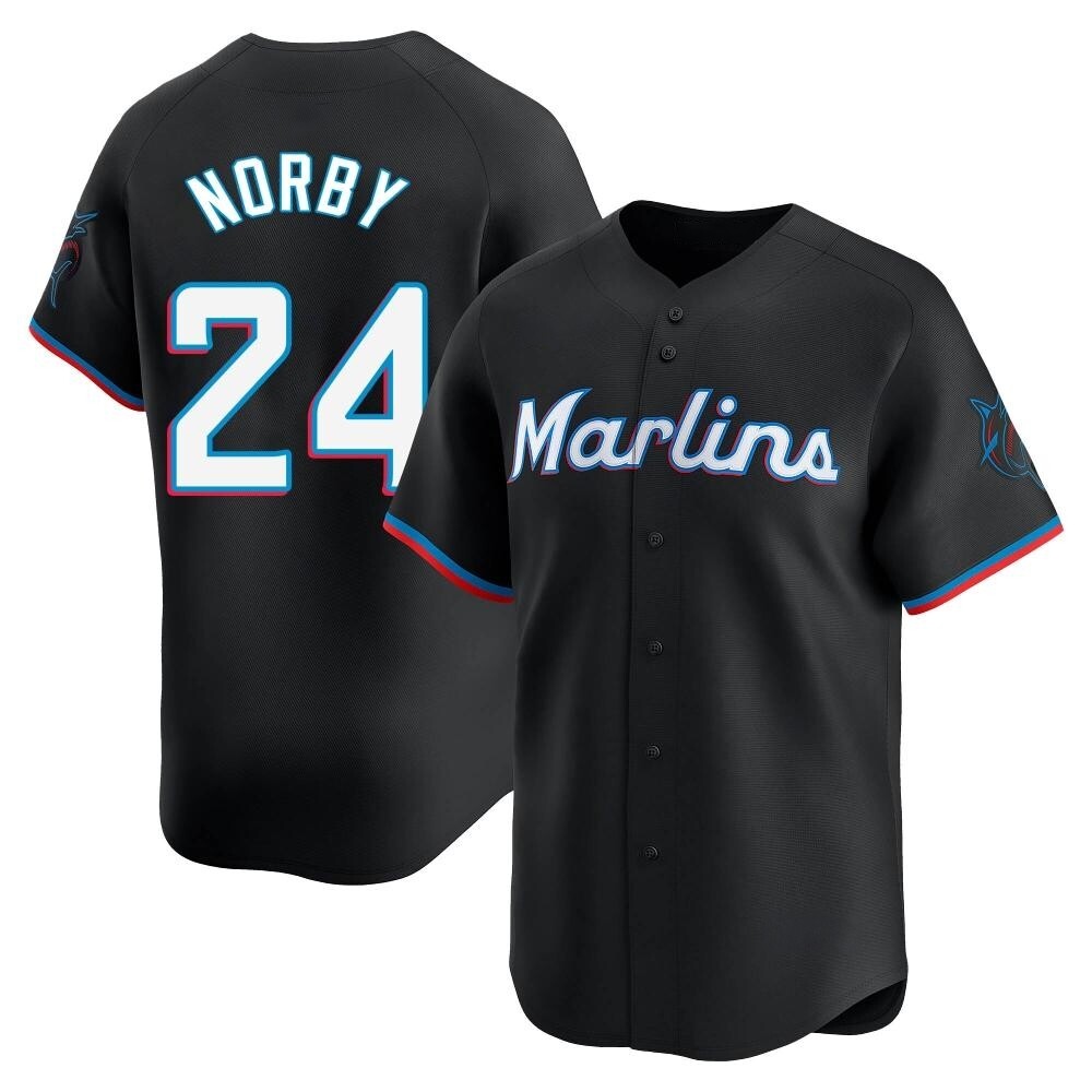 Youth Limited Miami Marlins Connor Norby Alternate Jersey - Black