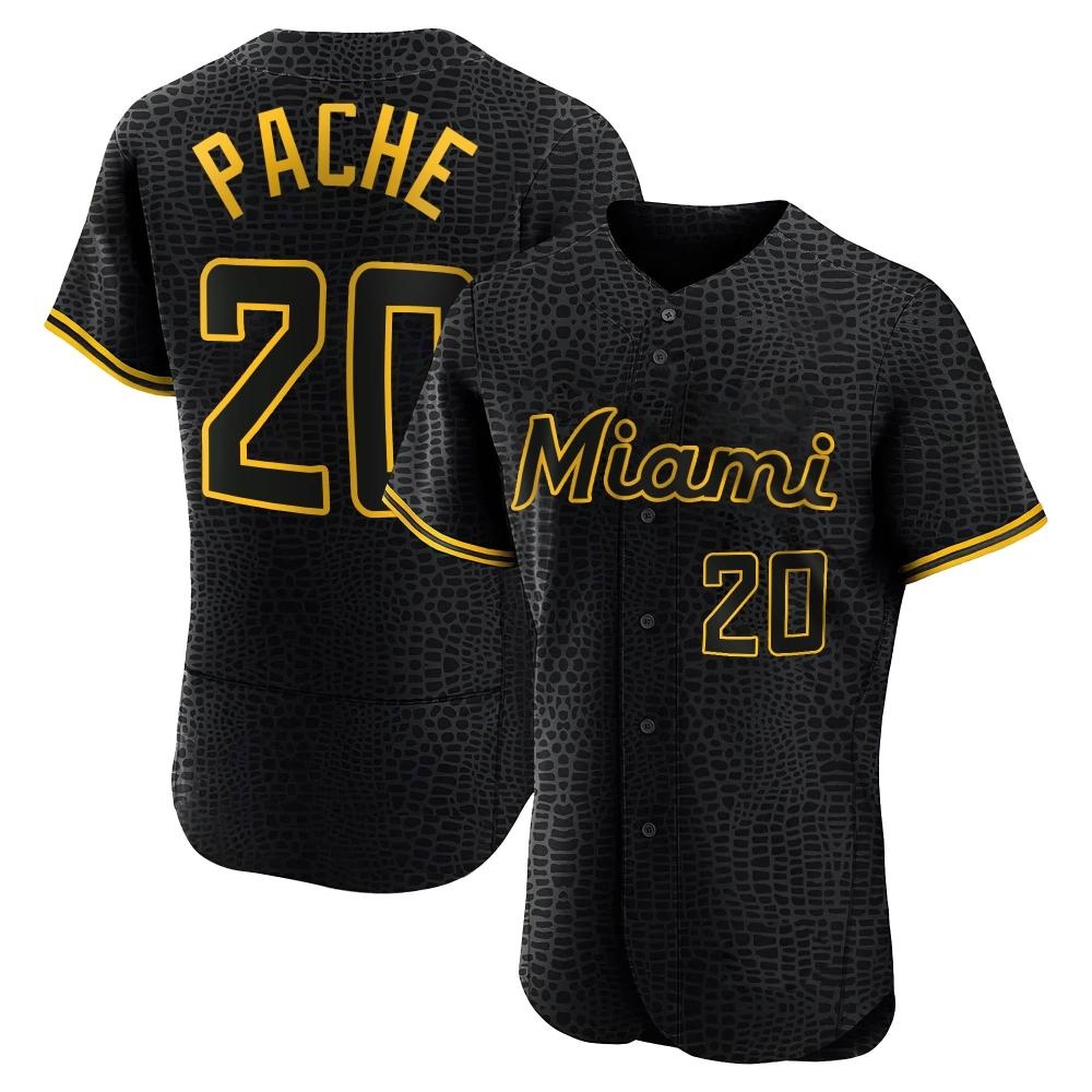 Authentic Miami Marlins Cristian Pache Snake Skin City Jersey - Black Authentic Miami Marlins Cristian Pache Snake Skin City Jersey - Black