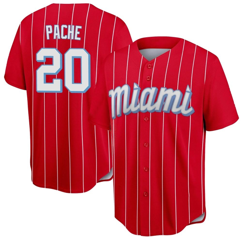 Replica Miami Marlins Cristian Pache 2021 City Connect Jersey - Red Replica Miami Marlins Cristian Pache 2021 City Connect Jersey - Red