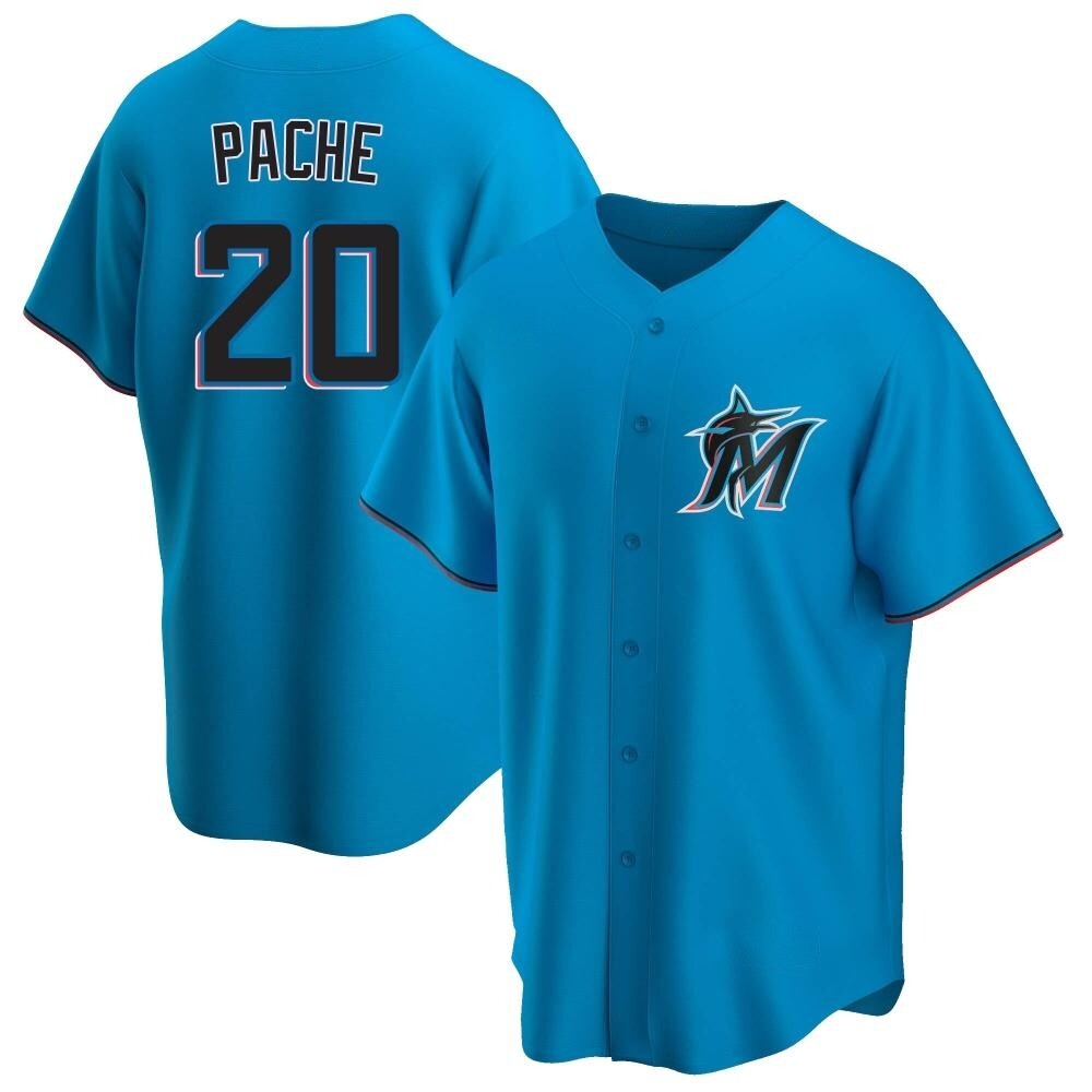 Youth Replica Miami Marlins Cristian Pache Alternate Jersey - Blue Youth Replica Miami Marlins Cristian Pache Alternate Jersey - Blue