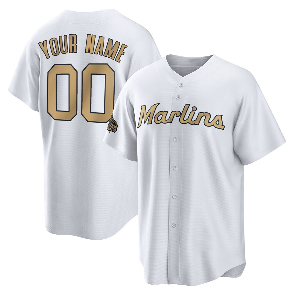 Game Miami Marlins Custom Replica 2022 All-Star Jersey - White Game Miami Marlins Custom Replica 2022 All-Star Jersey - White