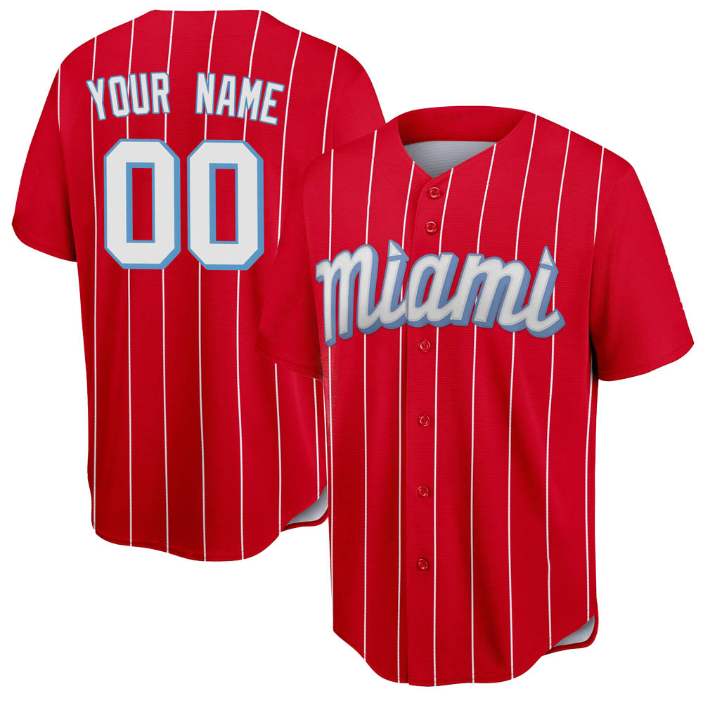 Replica Miami Marlins Custom 2021 City Connect Jersey - Red Replica Miami Marlins Custom 2021 City Connect Jersey - Red