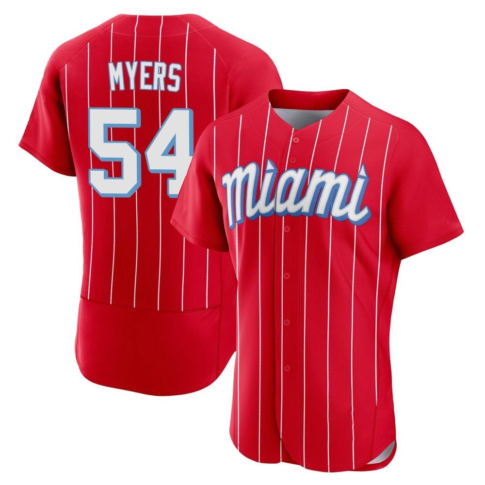 Authentic Miami Marlins Dane Myers 2021 City Connect Jersey - Red Authentic Miami Marlins Dane Myers 2021 City Connect Jersey - Red