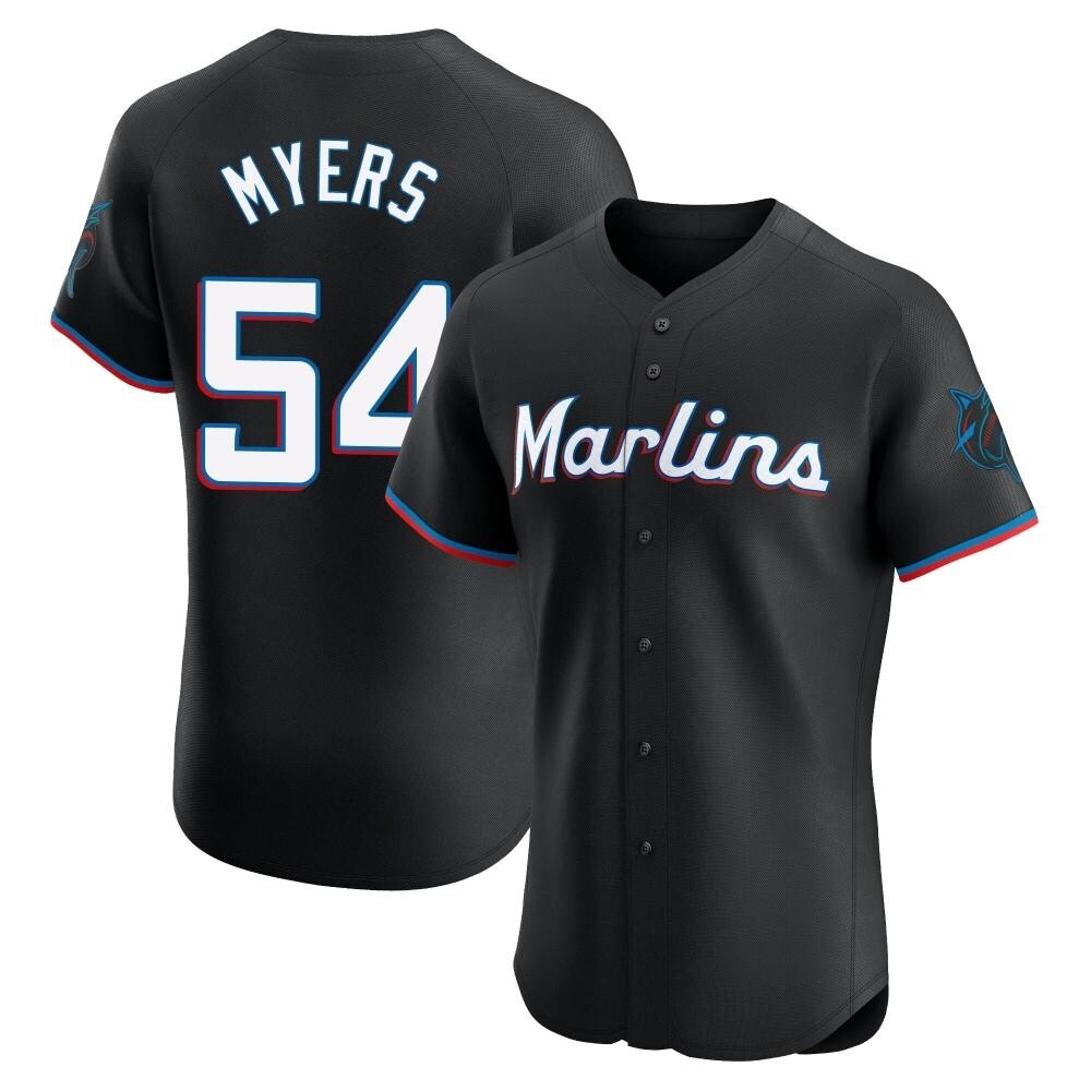 Elite Miami Marlins Dane Myers Alternate Vapor Premier Jersey - Black Elite Miami Marlins Dane Myers Alternate Vapor Premier Jersey - Black