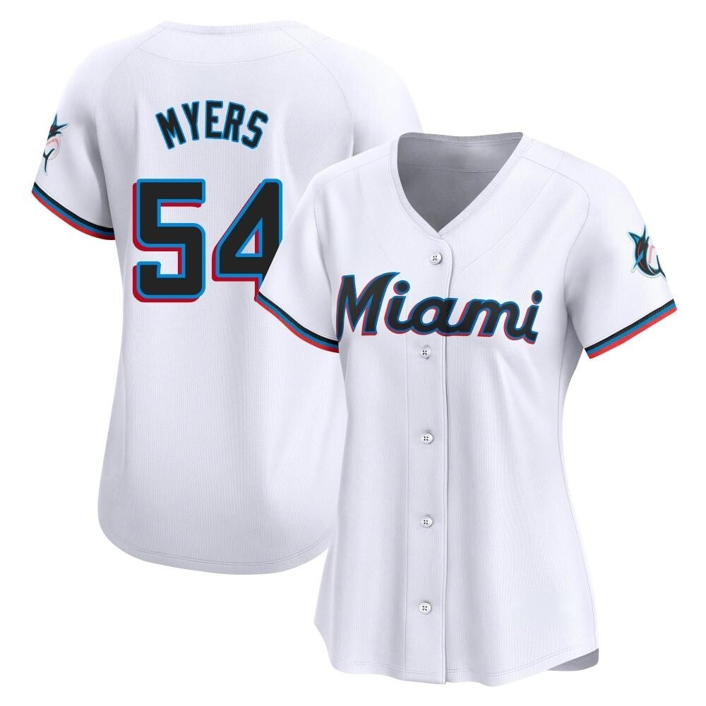 Women's Limited Miami Marlins Dane Myers Home Jersey - White Women's Limited Miami Marlins Dane Myers Home Jersey - White