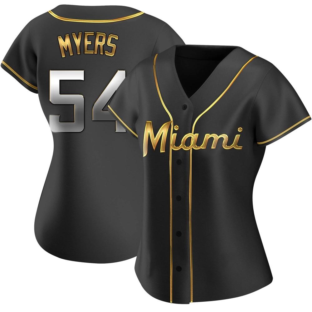 Women's Replica Miami Marlins Dane Myers Alternate Jersey - Black Golden Women's Replica Miami Marlins Dane Myers Alternate Jersey - Black Golden