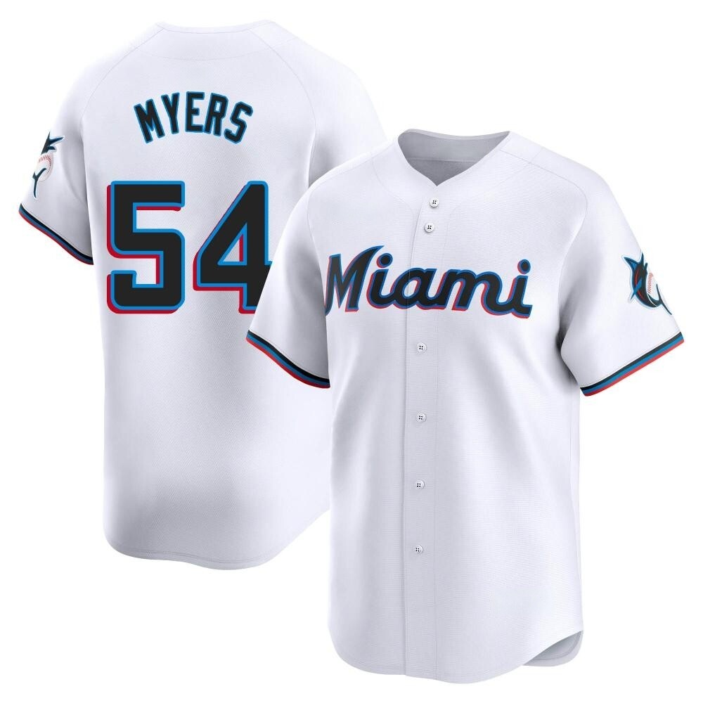 Youth Limited Miami Marlins Dane Myers Home Jersey - White Youth Limited Miami Marlins Dane Myers Home Jersey - White