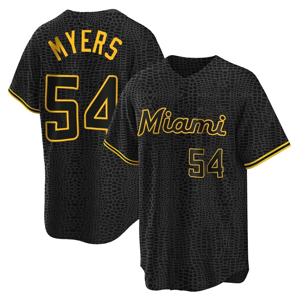 Youth Replica Miami Marlins Dane Myers Snake Skin City Jersey - Black Youth Replica Miami Marlins Dane Myers Snake Skin City Jersey - Black