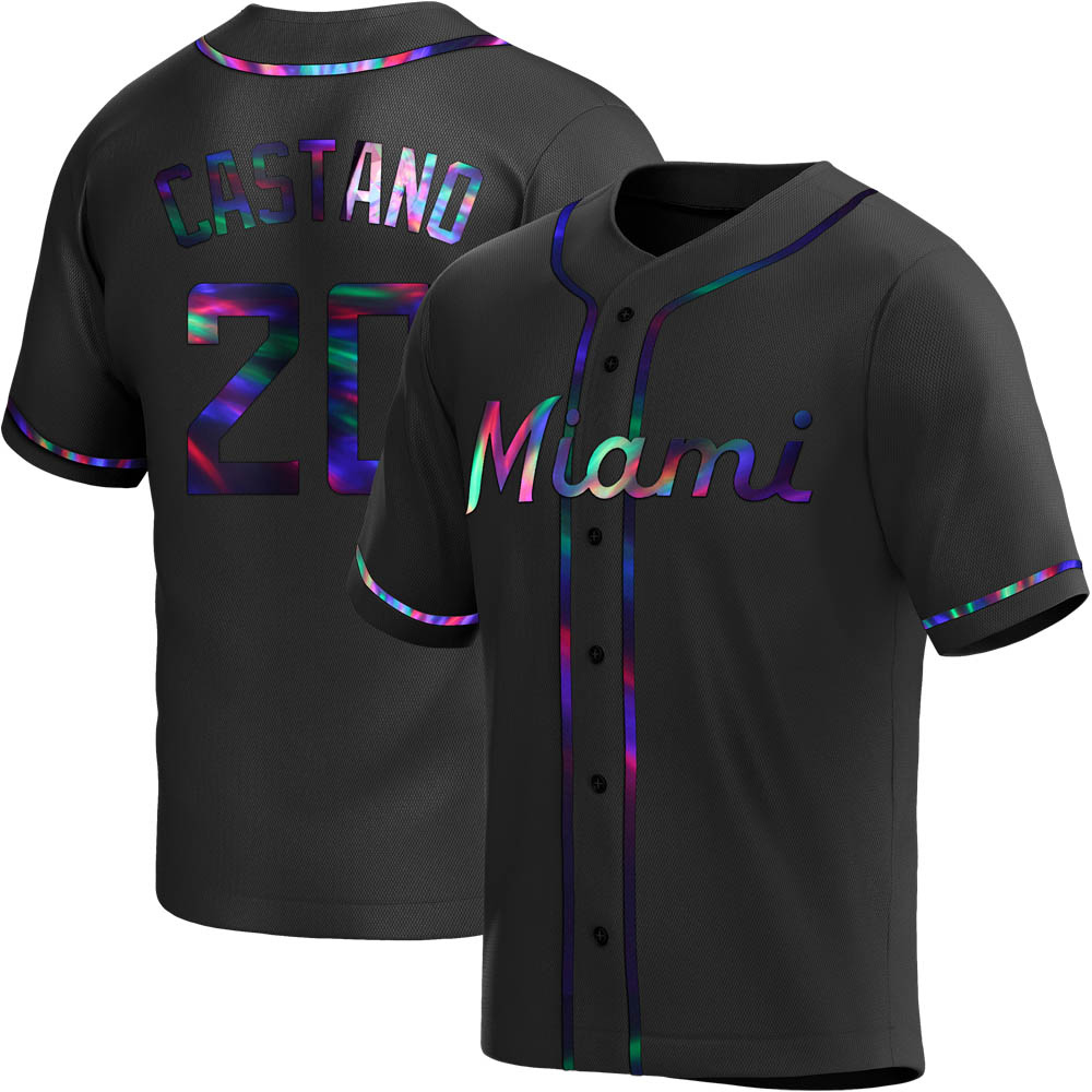 Replica Miami Marlins Daniel Castano Alternate Jersey - Black Holographic Replica Miami Marlins Daniel Castano Alternate Jersey - Black Holographic