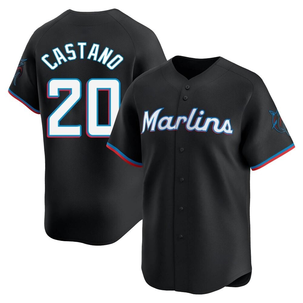 Youth Limited Miami Marlins Daniel Castano Alternate Jersey - Black