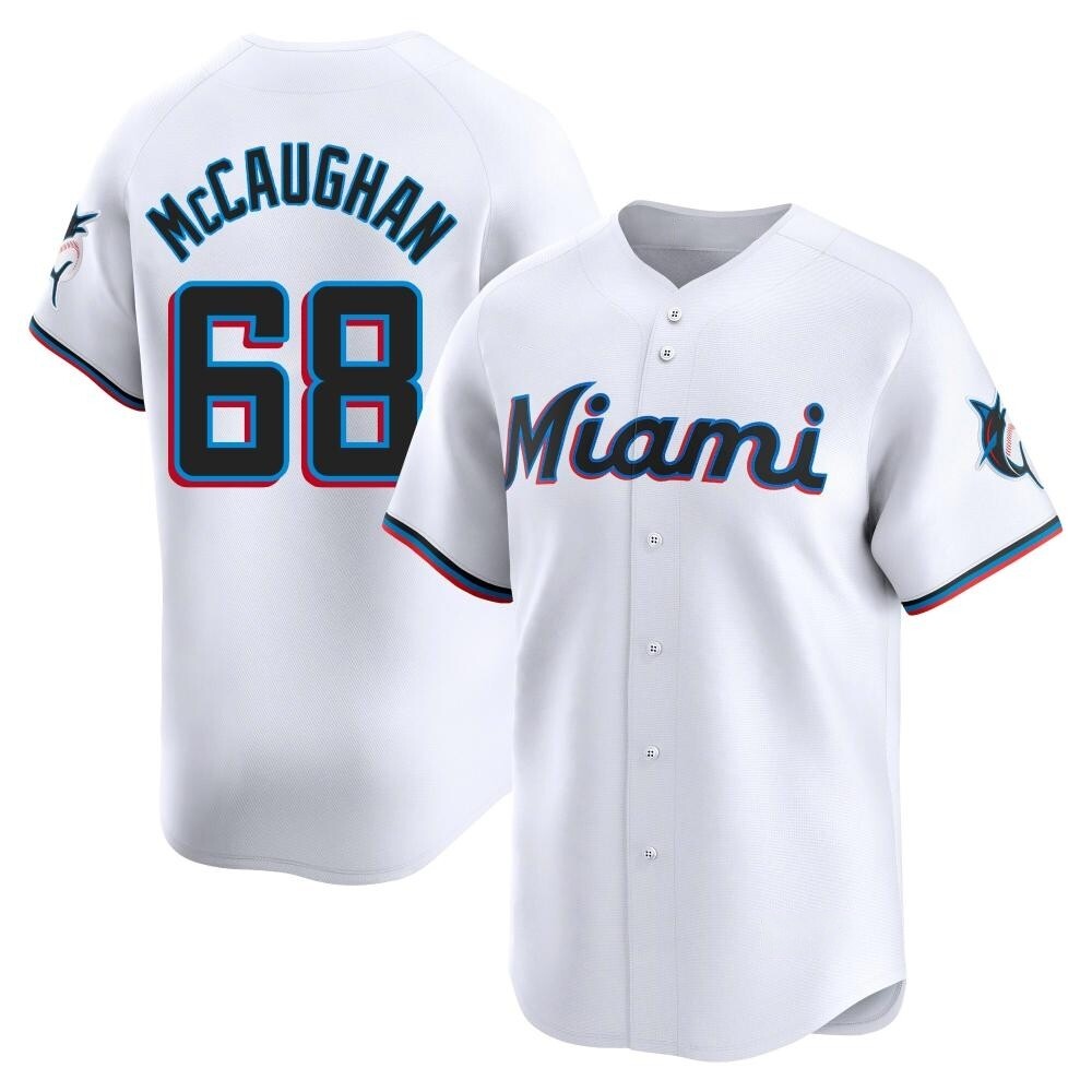 Limited Miami Marlins Darren McCaughan Home Jersey - White Limited Miami Marlins Darren McCaughan Home Jersey - White