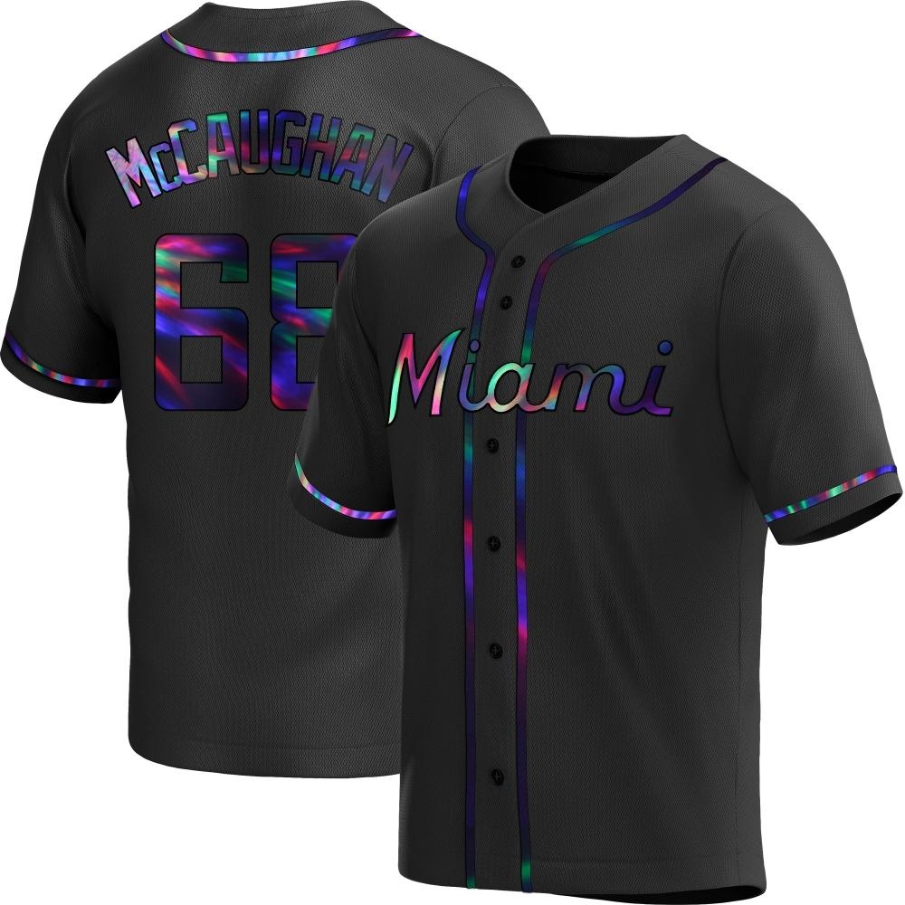Replica Miami Marlins Darren McCaughan Alternate Jersey - Black Holographic Replica Miami Marlins Darren McCaughan Alternate Jersey - Black Holographic