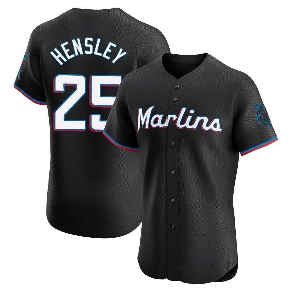 Elite Miami Marlins David Hensley Alternate Vapor Premier Jersey - Black Elite Miami Marlins David Hensley Alternate Vapor Premier Jersey - Black