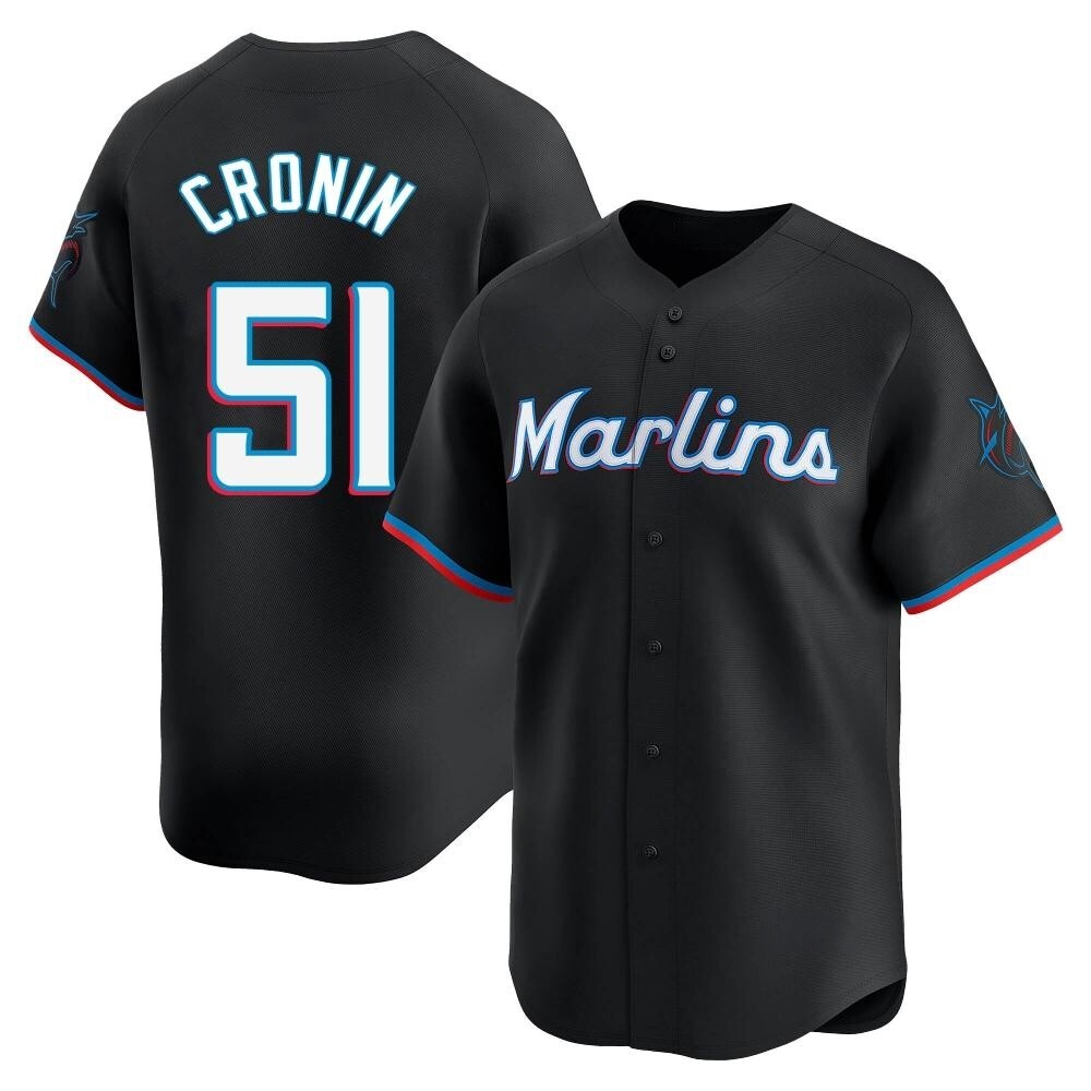 Limited Miami Marlins Declan Cronin Alternate Jersey - Black Limited Miami Marlins Declan Cronin Alternate Jersey - Black