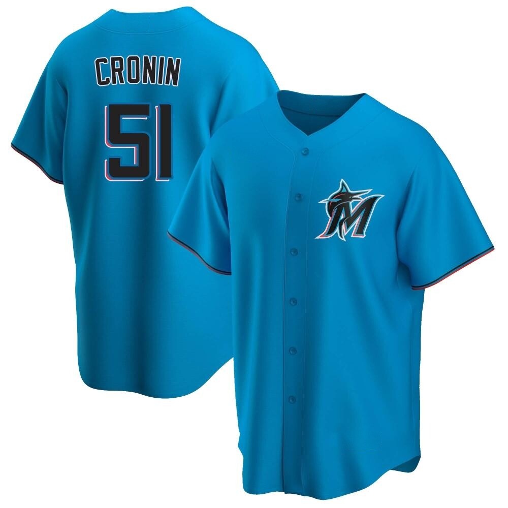 Replica Miami Marlins Declan Cronin Alternate Jersey - Blue Replica Miami Marlins Declan Cronin Alternate Jersey - Blue