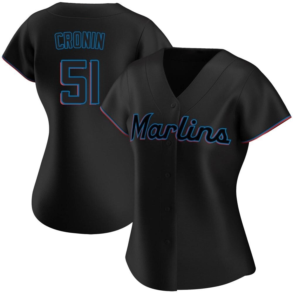 Women's Replica Miami Marlins Declan Cronin Alternate Jersey - Black Women's Replica Miami Marlins Declan Cronin Alternate Jersey - Black
