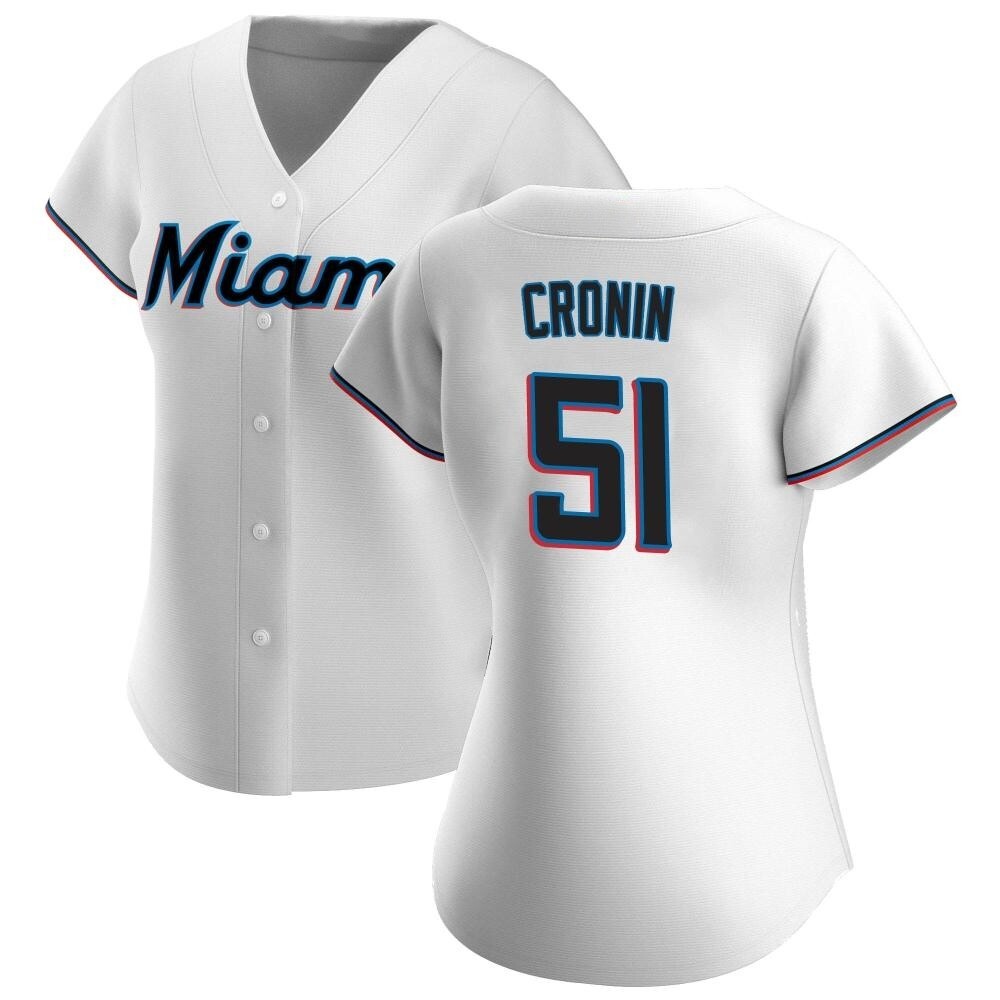 Women's Replica Miami Marlins Declan Cronin Home Jersey - White Women's Replica Miami Marlins Declan Cronin Home Jersey - White