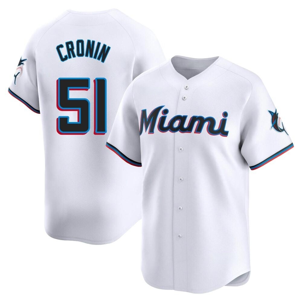 Youth Limited Miami Marlins Declan Cronin Home Jersey - White Youth Limited Miami Marlins Declan Cronin Home Jersey - White