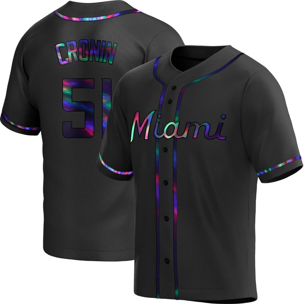 Youth Replica Miami Marlins Declan Cronin Alternate Jersey - Black Holographic Youth Replica Miami Marlins Declan Cronin Alternate Jersey - Black Holographic