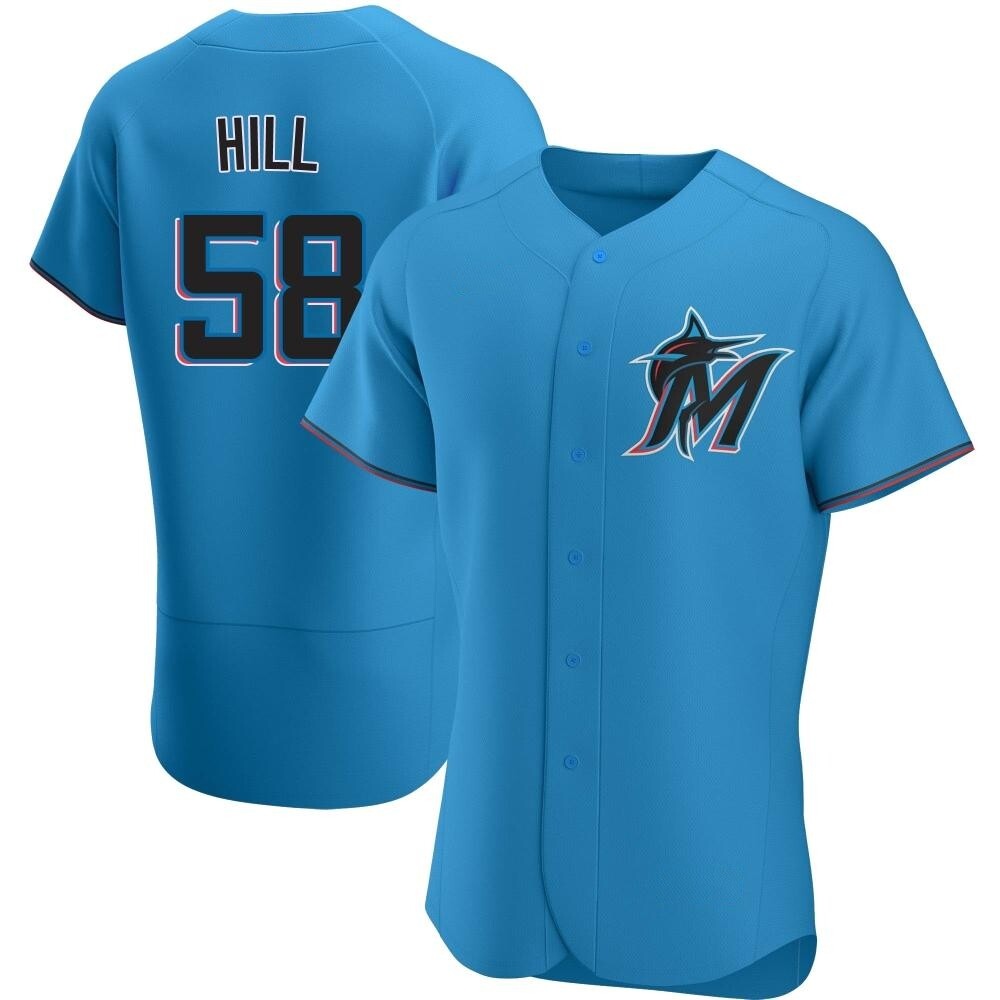 Authentic Miami Marlins Derek Hill Alternate Jersey - Blue Authentic Miami Marlins Derek Hill Alternate Jersey - Blue