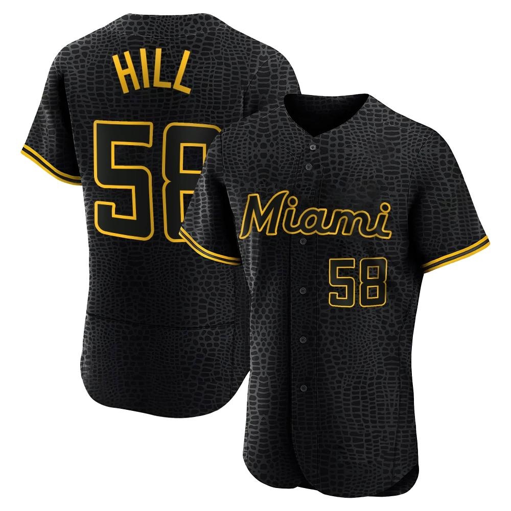Authentic Miami Marlins Derek Hill Snake Skin City Jersey - Black Authentic Miami Marlins Derek Hill Snake Skin City Jersey - Black