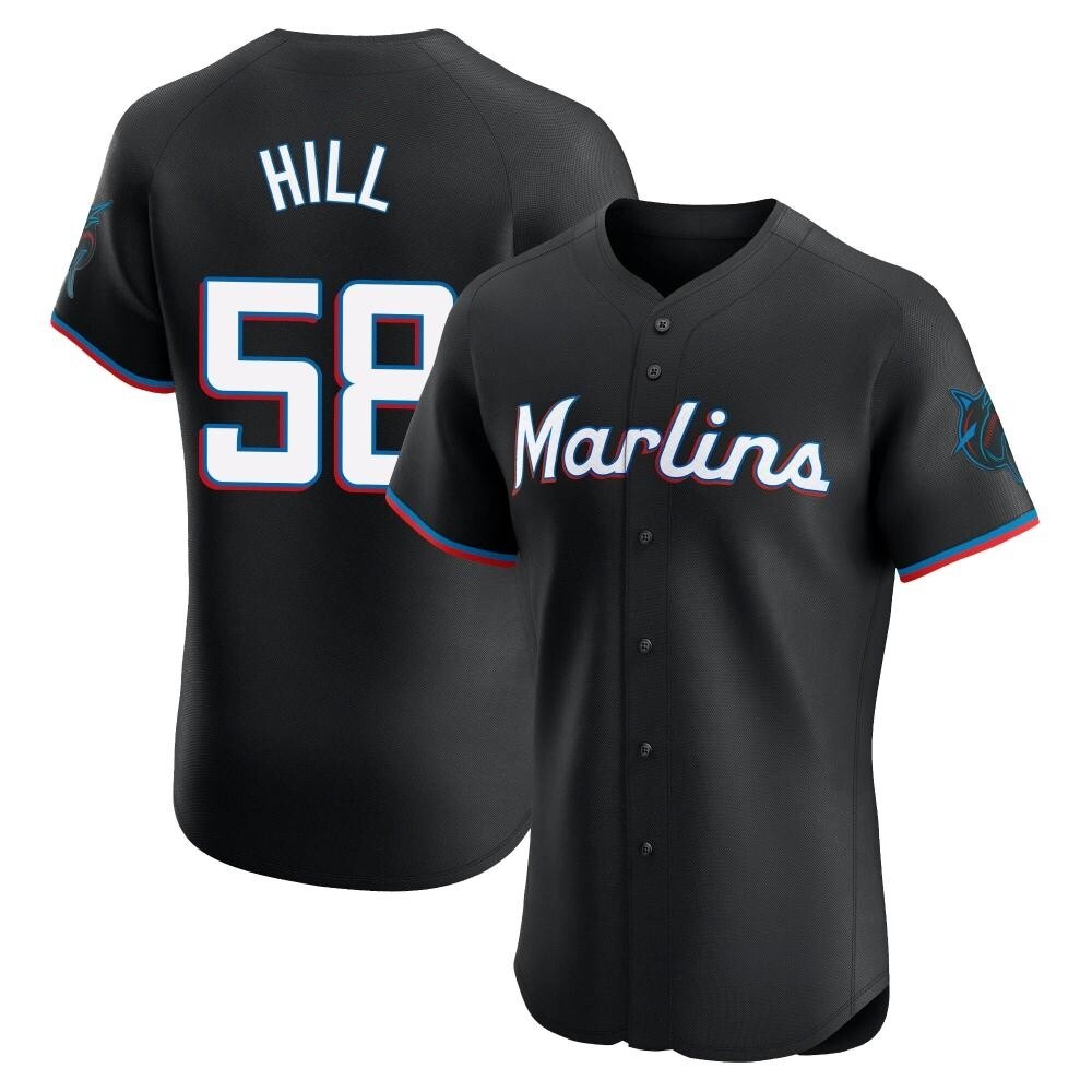 Elite Miami Marlins Derek Hill Alternate Vapor Premier Jersey - Black Elite Miami Marlins Derek Hill Alternate Vapor Premier Jersey - Black