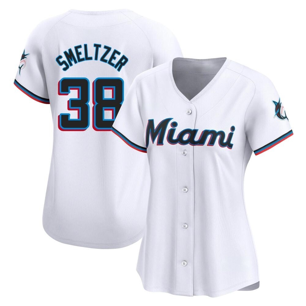 Women's Limited Miami Marlins Devin Smeltzer Home Jersey - White Women's Limited Miami Marlins Devin Smeltzer Home Jersey - White