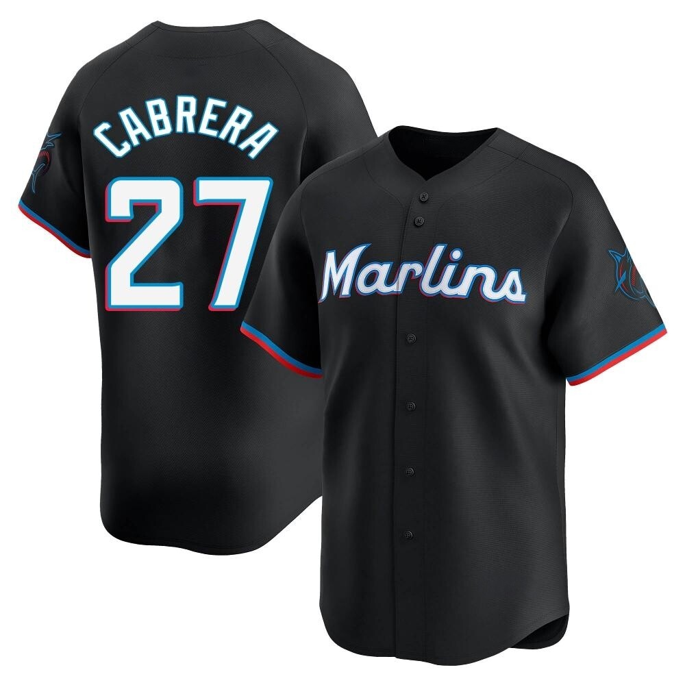 Youth Limited Miami Marlins Edward Cabrera Alternate Jersey - Black