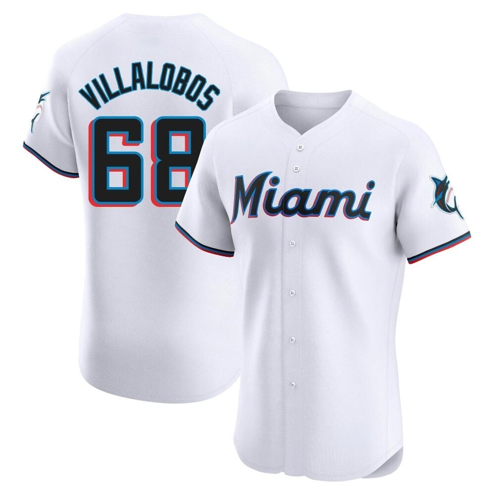 Elite Miami Marlins Eli Villalobos Home Jersey - White